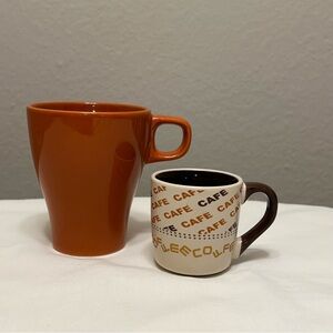IKEA Coffee & Khouri Espresso Mug Fall Colors Set Fargrik Orange Cafe Cups EUC